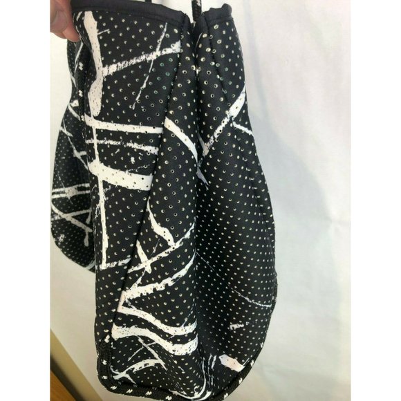 Fabletics Black White Mesh Soft Tote Large Workout - Picture 10 of 11